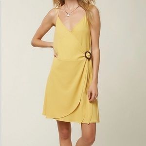 O’Neil Ivara Knit Wrap Dress Mustard Yellow XS